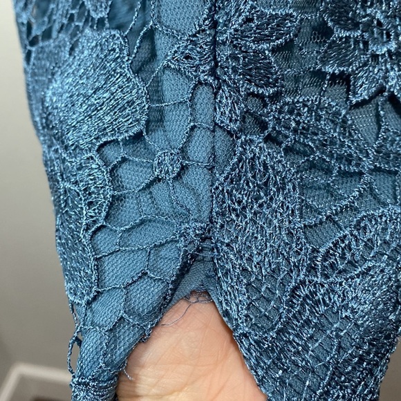 Adrianna Papell lace blue‎ embelished top dress blue - Picture 9 of 13